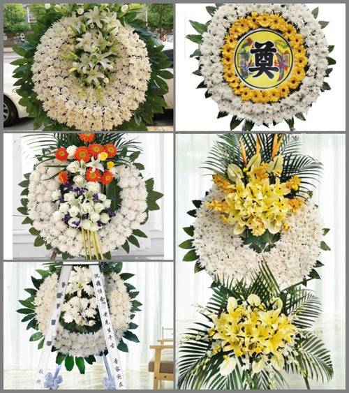 湖北黄冈市黄梅县蔡山镇一号洲村花圈速递